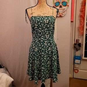 Floral green summer dress